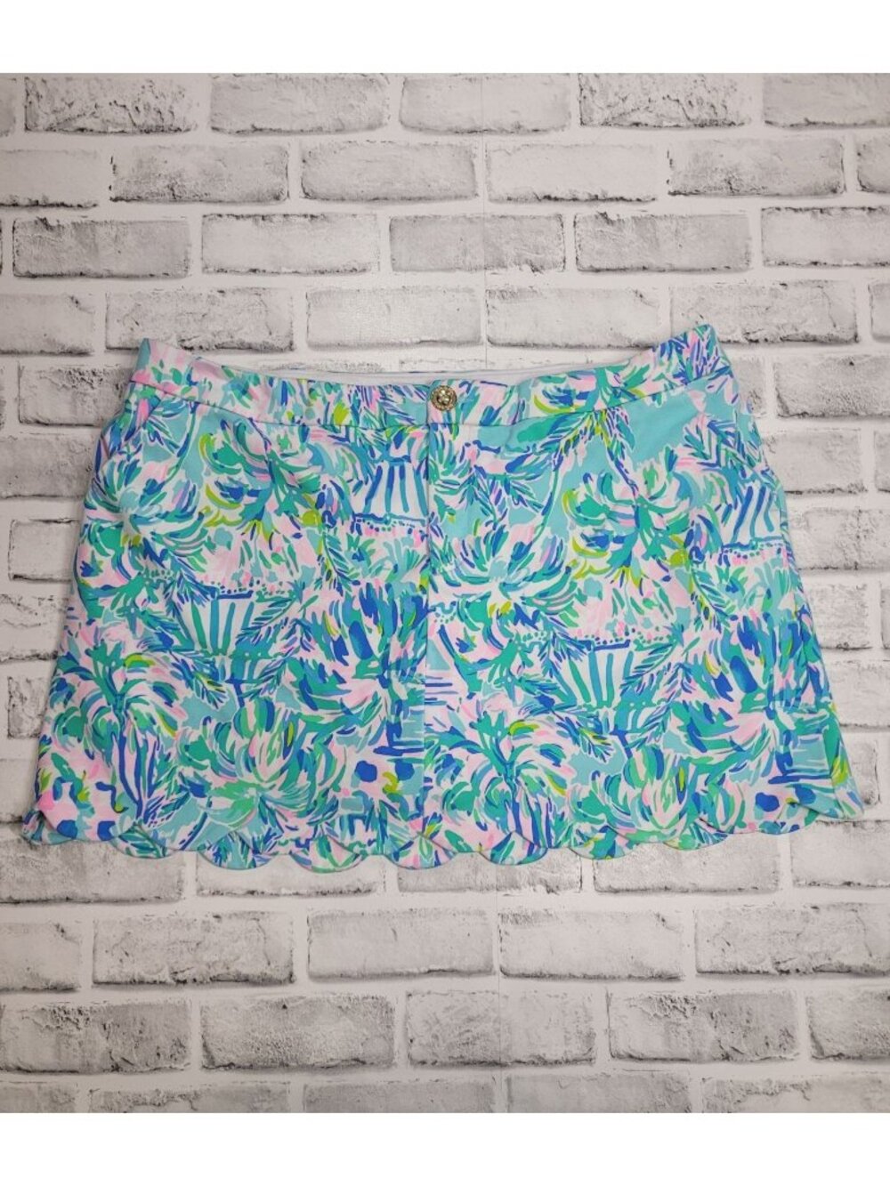 Lilly Pulitzer Colette Knit Skort Cabana Cocktail Tropical Size 16 Comfort Palms